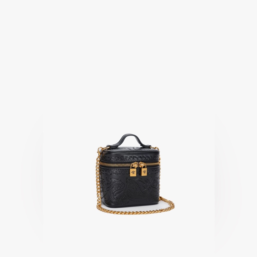 NDG Paris Elegant Black Crossbody Bag with Gold Accents
